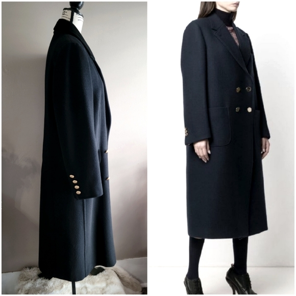 Louis Feraud Double Breasted Wool Coat - Picture 10 of 12